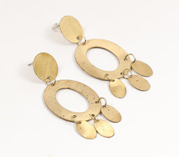 Gold-Toned Metal Minimal Drop Earrings