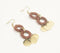 Gold-Toned Iron & Wooden Rings Dangle Earrings