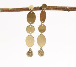Gold-Toned Metal Tiered Drop Earrings