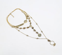 Gold-Toned Metal Multi-Strand Necklace
