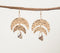 Gold-Toned Iron Crescent Moon & Shell Dangle Earrings