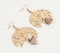 Gold-Toned Iron Crescent Moon & Shell Dangle Earrings