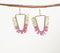 Gold-Toned Iron & Glass Beaded Inverted-Triangular Dangle Earrings