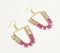 Gold-Toned Iron & Glass Beaded Inverted-Triangular Dangle Earrings