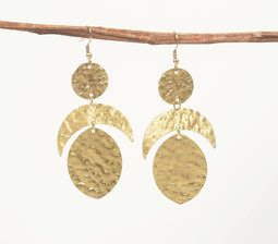 Gold-Toned Textured Brass Dangle Earrings
