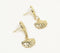 Gold-Toned Textured Shell Drop Earrings