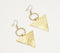 Gold-Toned Textured Brass Geometric Dangle Earrings