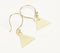 Gold-Toned Textured Metallic Triangular Wire-Hook Earrings