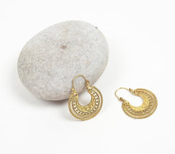 Golden-Toned Metal Motifs Hoop Earrings