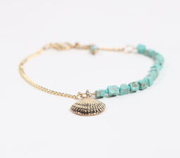 Gold-Toned Recycled Brass & Gemstone Charm Bracelet