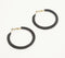 Gold-Toned Iron Black Hoop Earrings