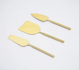 Golden-Toned Stainless Steel Cheese Server Set