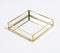 Gold-Toned Stainless Steel & Glass Vanity Tray