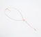 Gold-Toned Recycled Brass & Rose-Quartz Lariat Necklace