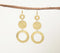 Gold-Toned Textured-Rings Dangle Earrings