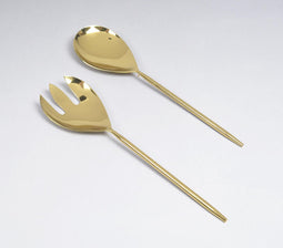 Gold-Toned Stainless Steel Classic Salad Servers (Set of 2)