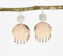 Hammered Brass Dangle Earrings