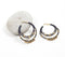 Golden-Toned Iron Layered Black Hoop Earrings