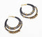 Golden-Toned Iron Layered Black Hoop Earrings