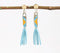 Gold-Toned Metal & Beads Fringed Shoulder-Duster Earrings