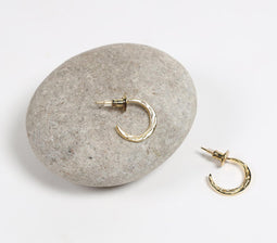 Gold-Toned Recycled Brass Crescent C-Hoop Earrings