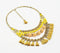 Gold-Toned Yellow Layered Bib Necklace with Extension Chain