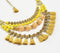 Gold-Toned Yellow Layered Bib Necklace with Extension Chain