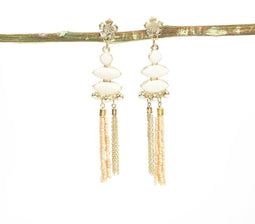 Golden-Toned Iron Drop Shoulder Duster Earrings