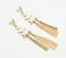 Golden-Toned Iron Drop Shoulder Duster Earrings