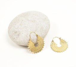 Gold-Toned Studded-Arcs Boho Hoop Earrings