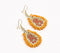 Gold-Toned Metal & Drop-Shaped Beaded Dangle Earrings