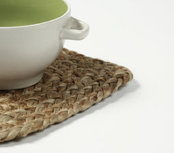 Hand Braided Jute Square Trivets (set of 2)