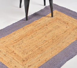 Hand Braided Jute Purple Border Rug