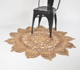 Hand Braided Floral Jute Rug