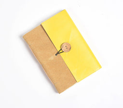 Hand Bound Lemon & Tan Leather Journal