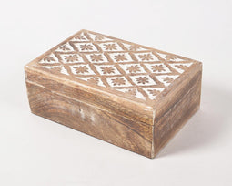 Hand Carved Mango Wood Jewelry Box