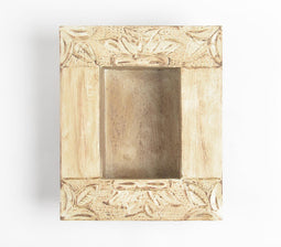 Hand Carved Distress Wood Jharoka Wall Frame
