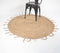 Hand Braided Spiral Jute Tasseled Rug