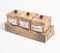 Hand Carved Mango Wood Storage Jars & Tray Set
