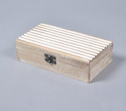 Hand Carved Wooden Distress Painted Jewelry Box