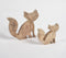 Hand Carved Wooden Decorative Foxes (Set of 2)