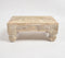 Hand Carved White-Distressed Wooden Floral Stool