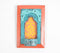 Hand Carved Teal & Orange Jharoka Wall Frame