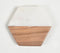 Hand Cut Acacia Wood & Marble Hexagon Coasters (set of 4)