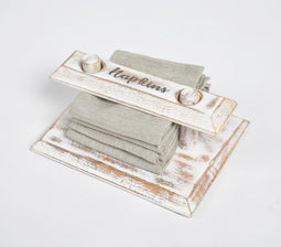 Hand Cut Mango Wood Napkin Holder