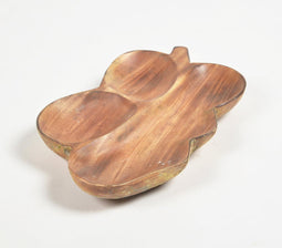 Hand Cut Fruit-Shaped Mango Wood Tray