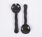 Hand Carved Wavy MDF Noir Salad Servers (set of 2)