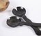 Hand Carved Wavy MDF Noir Salad Servers (set of 2)