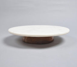 Hand Cut White Marble Cake Stand