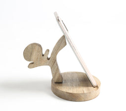 Hand Cut Mango Wood Mobile holder